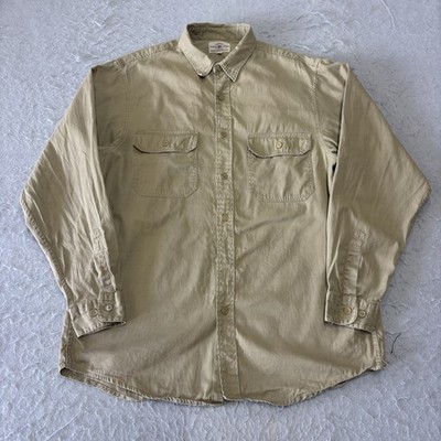 Edwin Over Shirt Mens L Tan Heritage Workwear Pockets Made In Japan Twill 1353