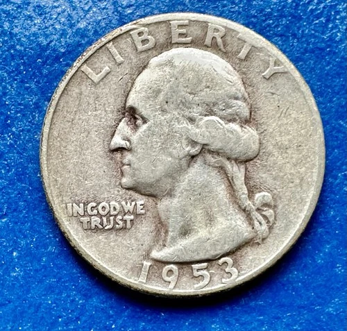 1953-S Washington Quarter. 90% Silver. XF+ Condition. Charity Auction.