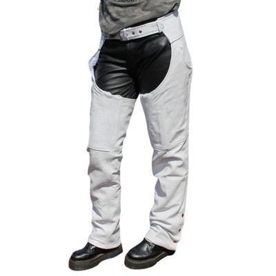 Elixir White Leather Assless Chaps