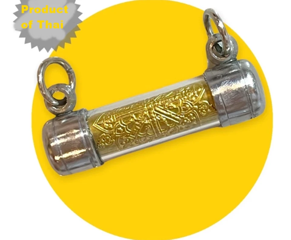 Collar Takrud Hoja de Oro Mantra Colgante Takrut 8 Tid Talismán Amuleto Tailandés Foto 4 de 4