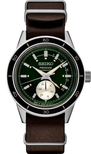 New Seiko PRESAGE Style 60's Automatic Black Dial Leather Band Men Watch SSA451 - Picture 1 of 1