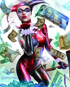 Details About Dc Comics Harley Quinn Print Signed Greg Horn Batman Joker Suicide Kiss Original