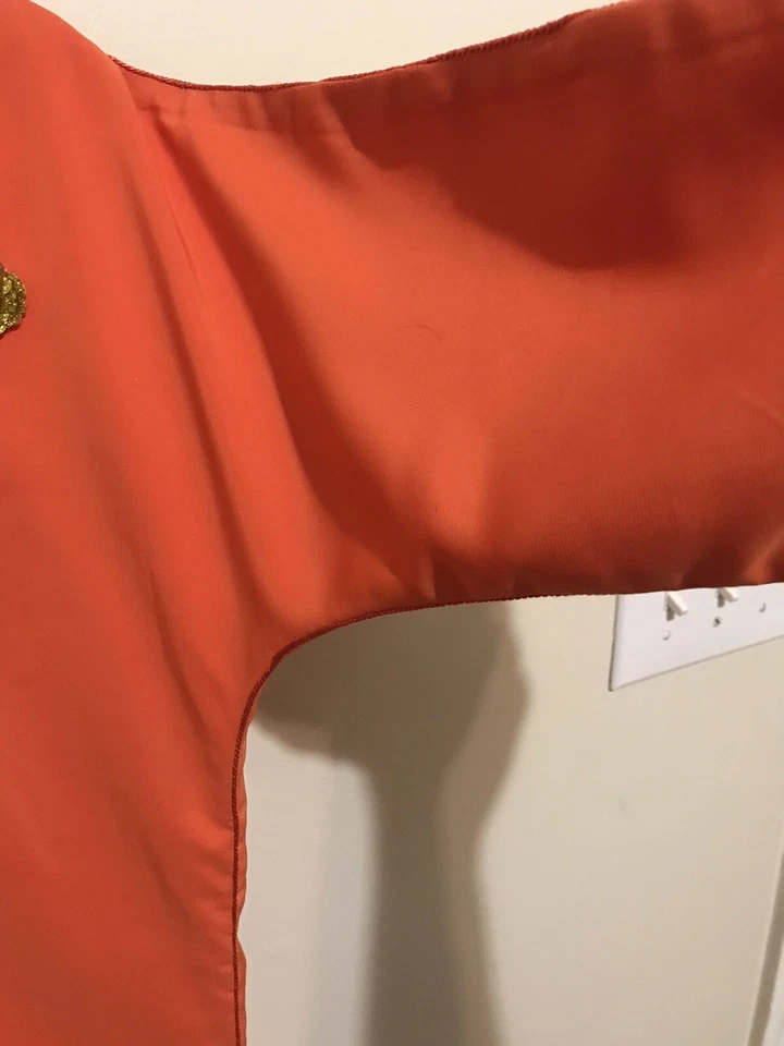 Vestido de fiesta Jalaba naranja con capucha para niña marroquí talla 8-10 Foto 4 de 4