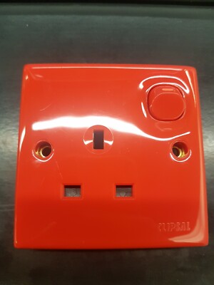 Retro Clipsal E15RD Steckdose 1-fach geschaltete Steckdose rot