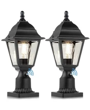 FOLKSMATE Dusk to Dawn Outdoor Post Lights, 2-Pack Waterproof Outside Post La...