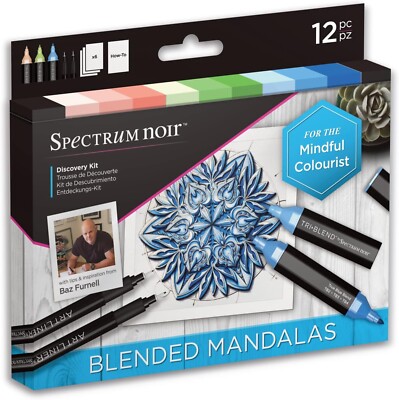 Spectrum Noir Alcohol Marker Coloring / Drawing Discovery Kit Blended Mandalas