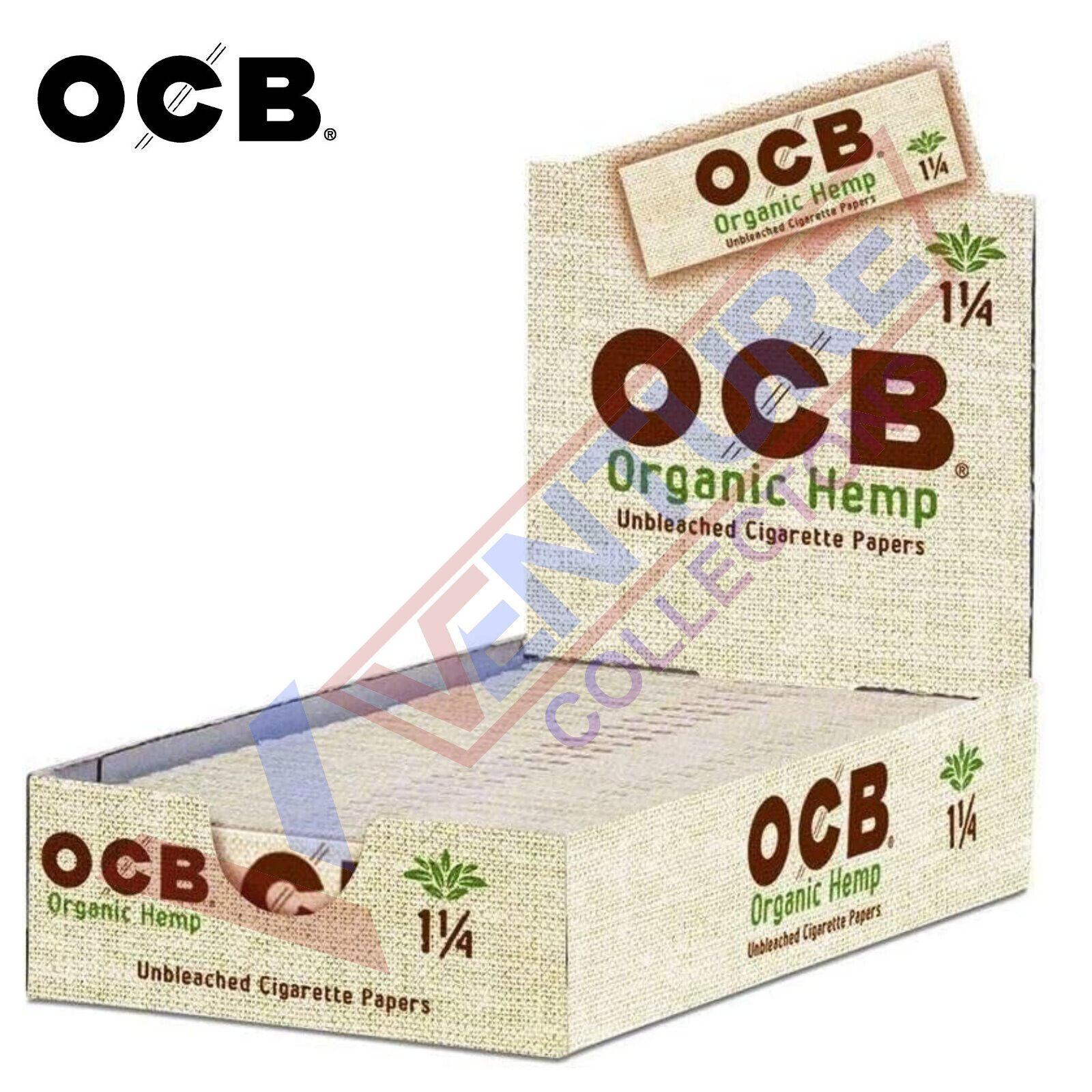 Full Box OCB Organic 1 1/4 1.25 Rolling Papers 24 Booklet (50 Paper Each). Available Now for 32.99