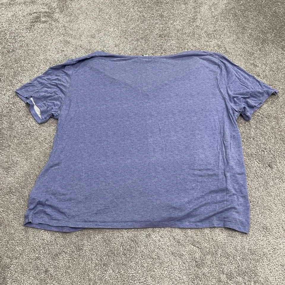 Camiseta básica Jockey para mujer 1X púrpura cuello en V manga corta informal elástica camiseta top Foto 2 de 4