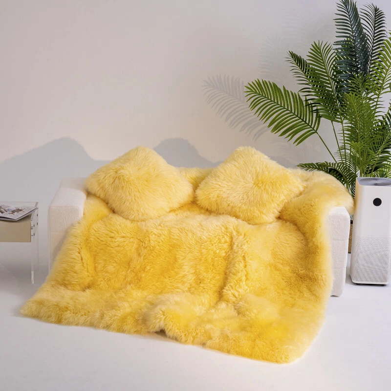 100% Pure Sheepskin Bed Mat Queen King Bed Cover Warm Australian Wool Blanket - Image 3 of 4