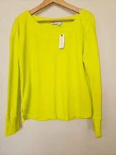 NWT Saturday Sunday Perry Thermal Top Size Small Citron Anthropologie