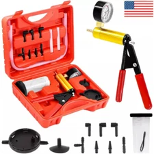 Hand Held Vacuum Pressure Pump Tester Set Brake Fluid Bleeder Bleeding Kit Box