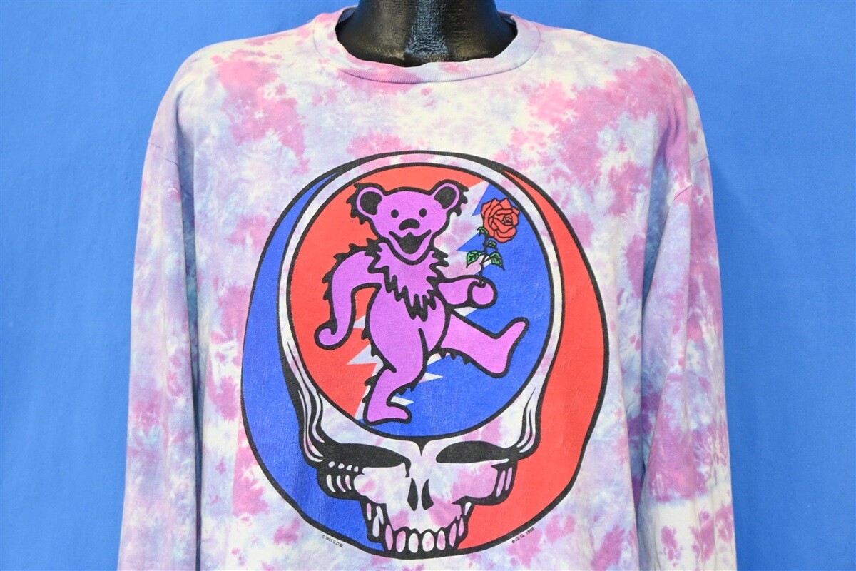 vintage 90s GRATEFUL DEAD BEAR ROSE PURPLE TIE DYE LONG vintage 90s GRATEFUL DEAD BEAR ROSE PURPLE TIE DYE LONG