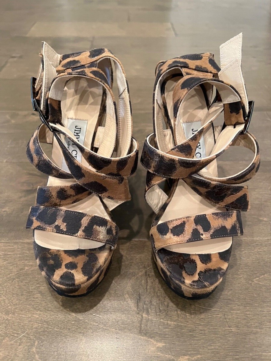 ★人気★JIMMY CHOO★leopard-print sandals Jimmy Choo Leopard Print Platform Sandals Size 35EU/5US | eBay