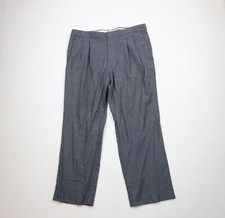 Vintage 70s Streetwear Mens 38x30 Distressed Houndstooth Wool Wide Leg Pants USA