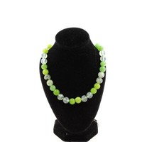 Halskette Prehnit Perlen Aus Afrika + Peridot 8 Mm Edelstahlkette.