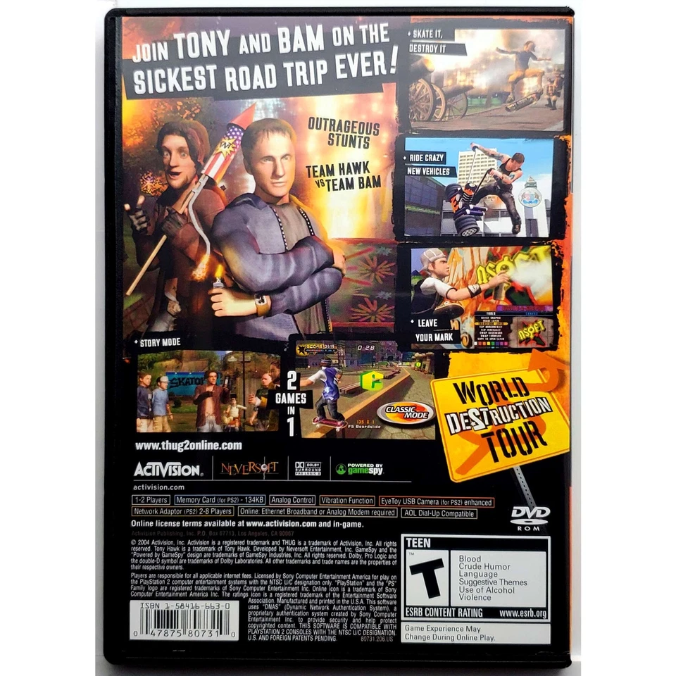 Tony Hawk Underground 2 - Sony Playstation 2 PS2 Pristine Tested Authentic - Image 2 of 4