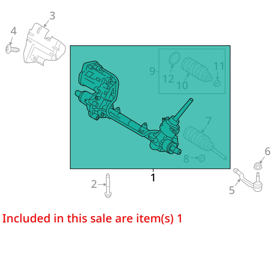 Ford Edge 2018 barra de cambios de dirección y piñón OEM 142 k millas - LKQ426127887 Foto 4 de 4