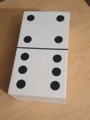 GLOBAL VIEWS Barnes Dominoes Box-White w/Black Dots, WDS9082-GV, BRAND NEW