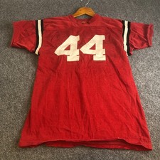 1950s 1960s Football Jersey General Athletic Products Large Red 44 Stitched