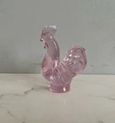 Fenton Glass Pink Rooster Figurine 2 5/8” Tall