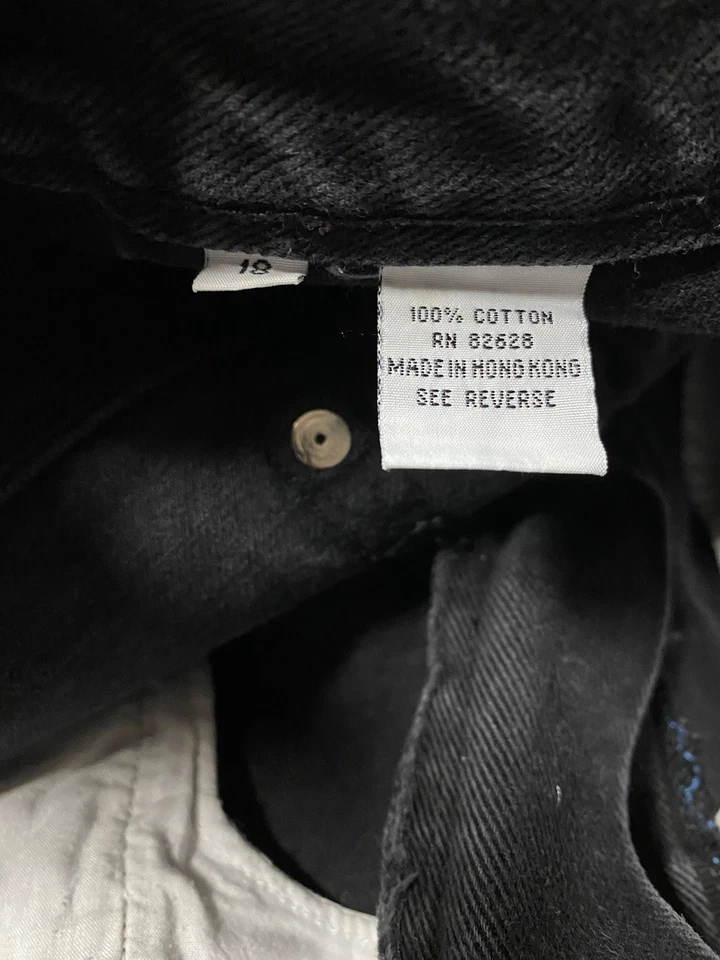 Calça folgada vintage polo sul masculina 18 lona preta bordada Y2K skatista 28x22 - Imagem 3 de 3