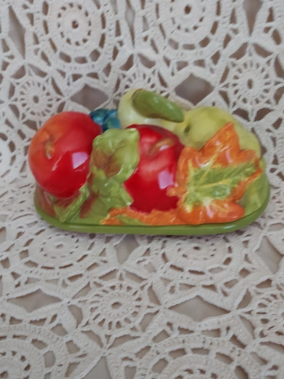 Vintage Home Essentials Fruit Medley Covered 7in Ceramic Butter Dish