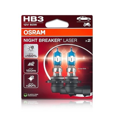 Osram Night Breaker Laser HB3 9005 Halogen Headlight Bulbs 9005NL ECO PACK 2X