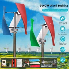 3000W Wind Turbine Generator DC 12V 24V 48V MPPT Hybrid Controller Windmill Kit