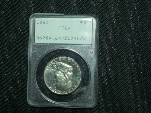 1963 PROOF FRANKLIN SILVER HALF DOLLAR PCGS PF64