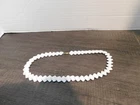 Vintage Trifari Necklace White Thermoset Lucite Square Bead 16in Retro Jewelry