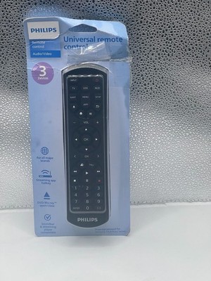 PHILIPS Universal Remote Control, Audio/Video 3 Devices Black