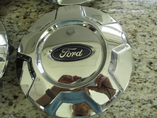 Оригинальный хромированный центральный колпак для Ford F150 2009-2014 годов выпуска - 9L34-1A096-AC набор из 4 колпаков/24 зажимные гайки - Изображение 2 из 4