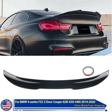 GLOSS BLACK REAR SPOILER WING LIP PSM STYLE FOR BMW F32 428i 430i COUPE 14-2020