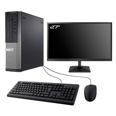 PC Dell Optiplex 390 DT Bildschirm 27'' Intel I3-2100 RAM 16GB SSD 960GB W10 Wifi