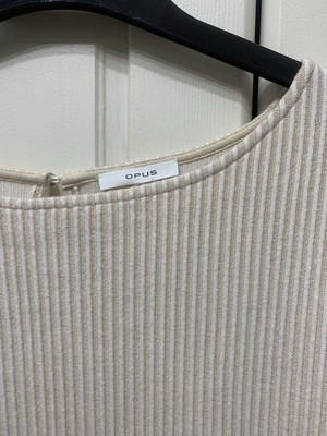 Opus Damen Pullover Beige Cremefarben Gestreift Größe 46