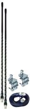 Accessories Unlimited AUMM23-B Dual 3ft CB Antenna Kit Black Mirror Mounts Coax