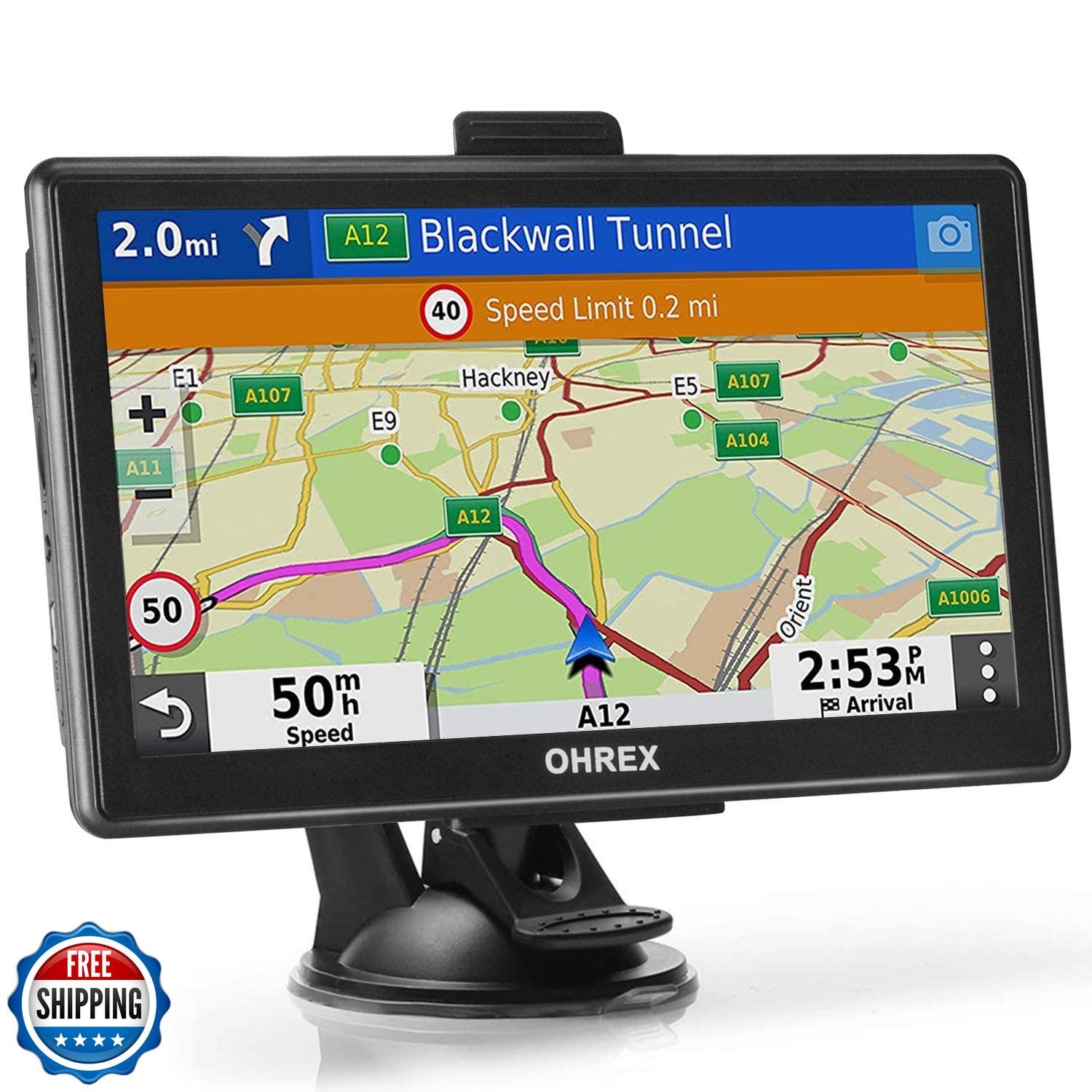 OHREX N800 GPS Navigator for Car with Bluetooth, 7” Truck GPS Commercial Driv