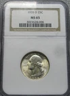 1935-D Washington Quarter Silver ---- NGC MS-65 Graded  ---- #859C