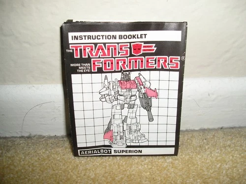 RARE ORIGINAL VINTAGE TRANSFORMER G1 SUPERION GIFTSET INSTRUCTION MANUAL BOOKLET