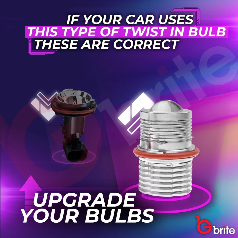 2x 60W WHITE LED Angel Eye Halo Light Bulb BMW E39 E59 E53 E60 E63 E64 E65 A14 - Image 2 of 4