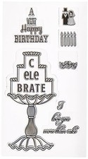 Sizzix Interchangeable Clear Stamps Cake Celebrations - NEW