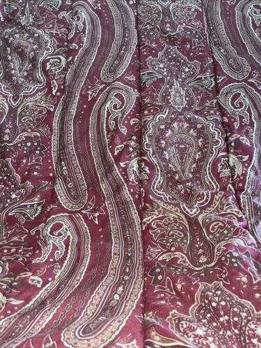 RALPH LAUREN Remington Red Paisley Striped Comforter + Shams FULL QUEEN Xlnt