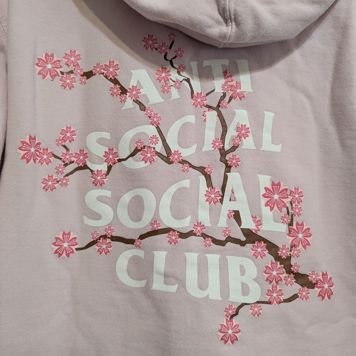 Apparel Anti Social Social Club Pink Cherry Blossom Hoodie White - Main Image