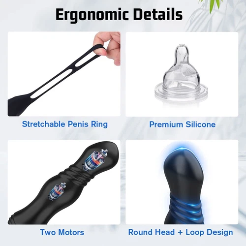 Male Prostate Massager Vibrator Thrusting Anal Butt Plug Dildo Sex Toys for Men - Picture 3 of 33