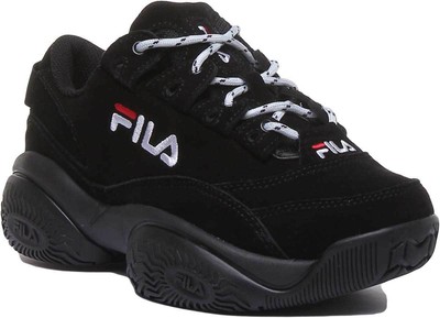 black chunky trainers fila