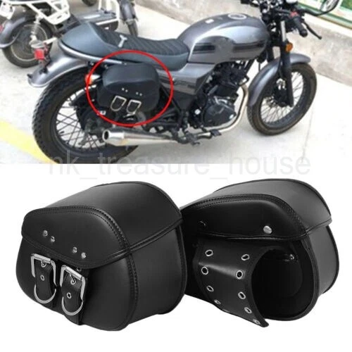 PU Leather Motorcycle Saddle Bags Saddlebag Luggage Bag For Sportster 883 Dyna - Image 4 of 4