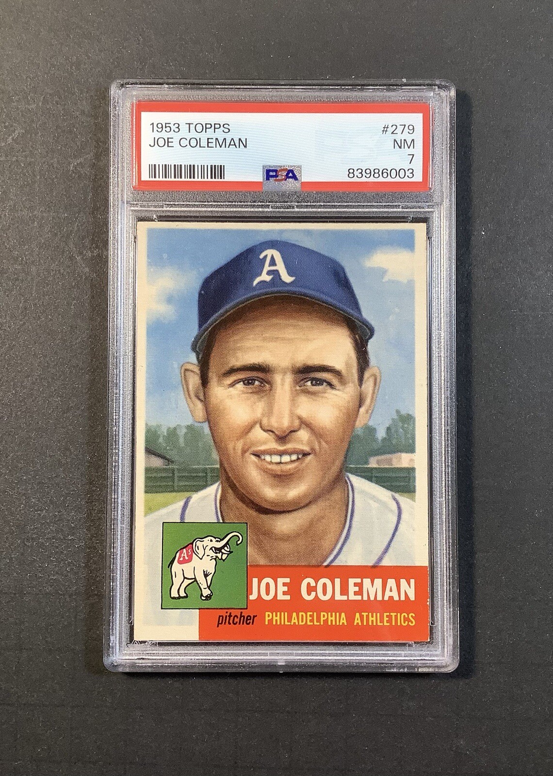 1953 Topps Joe Coleman 279 PSA 7 NM Near Mint HTF Centered Hi # High Number RARE