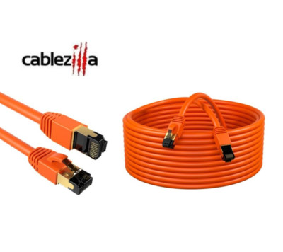 Cat8 SFTP High Speed Ethernet Patch Cord 2GHz LAN Wire 0.5-75FT Orange Multi LOT