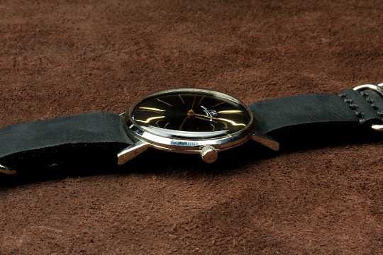 Men's LUCH Mechanical Watch Luxury Ultra SLIM leather strap POLJOT De Luxe