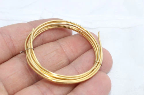 Pure 24 K Yellow Gold, Round Wire, 24 Gauge, 6 Inches